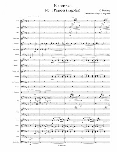 Claude Debussy ? Estampes, Orchestra Suite, Orchestrated by Arkady Leytush  No. 1 Pagodes (Pagodas
