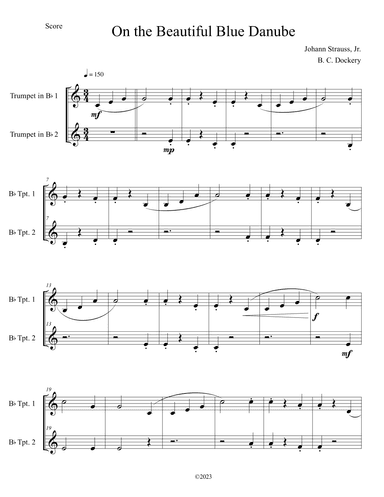 The Blue Danube (Trumpet Duet) (arr. B. C. Dockery)