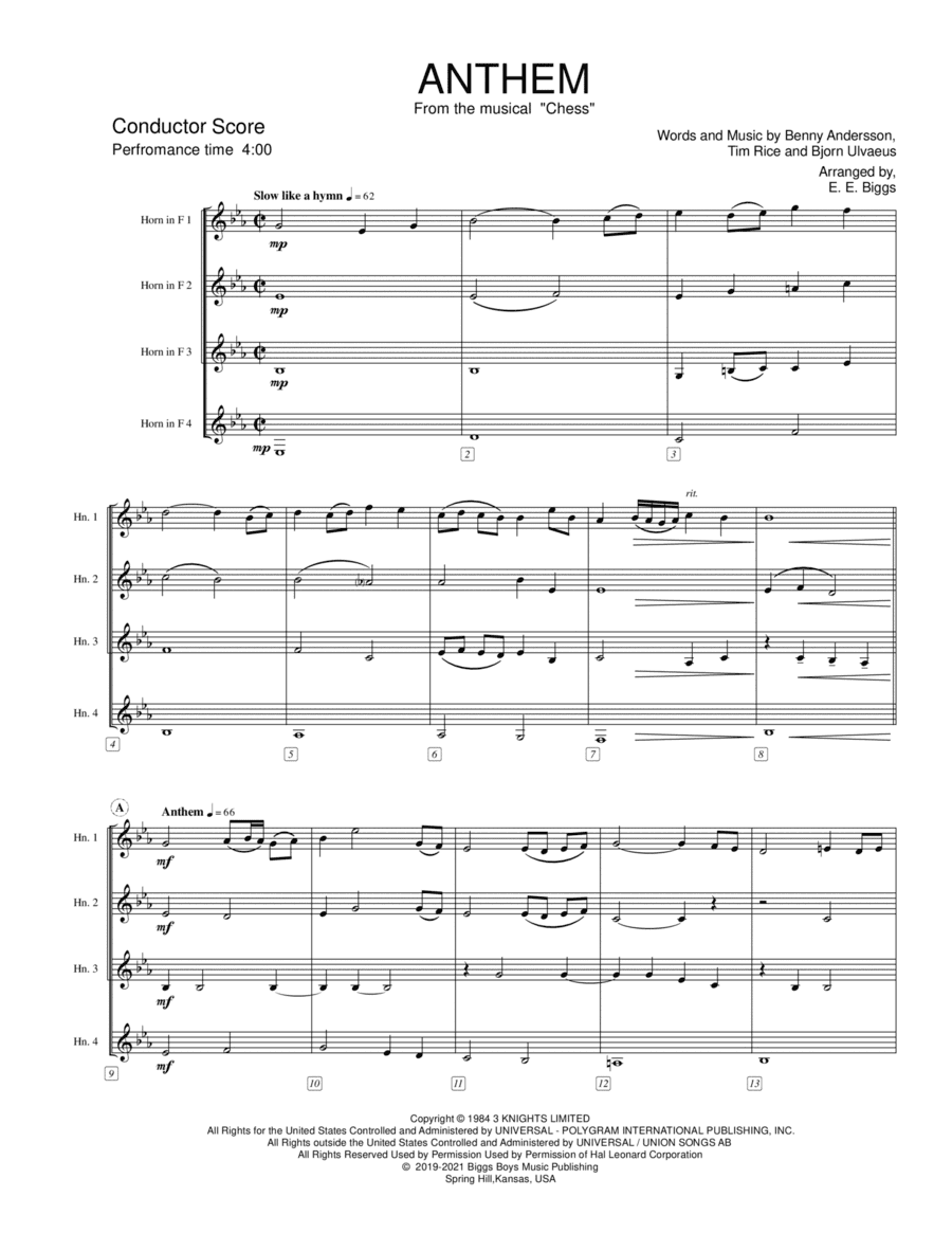 Anthem (arr. E. E. Biggs)