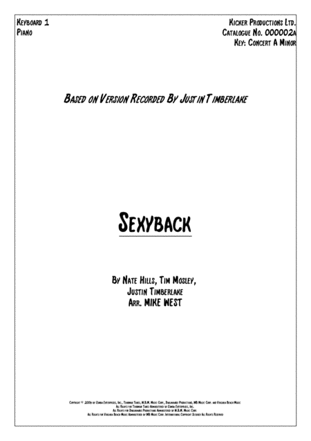 Sexyback (arr. Mike West)