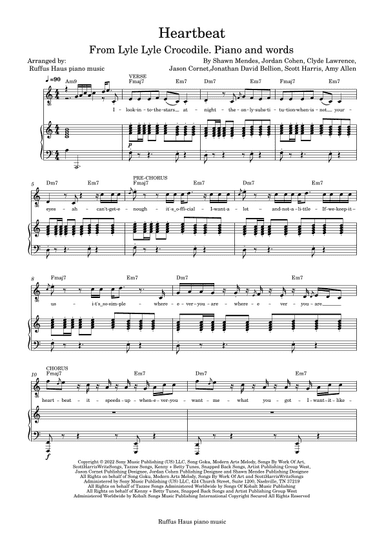 Heartbeat (arr. Ruffus Haus Piano music)