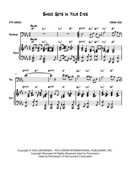 Smoke Gets In Your Eyes (arr. Nick Lacanski)