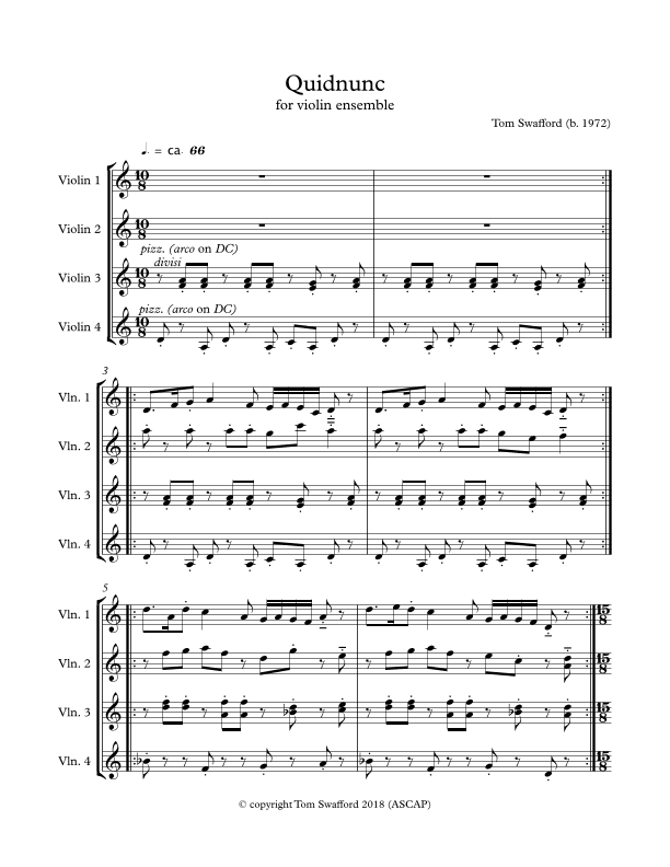 Quidnunc for four violins