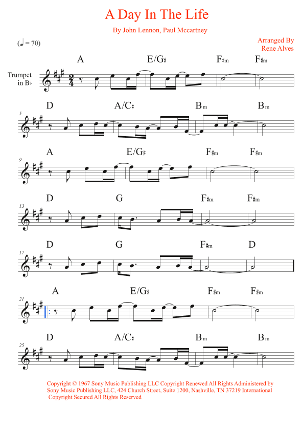 A Day In The Life (arr. Rene Alves)