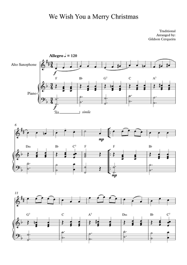We Wish You a Merry Christmas (arr. Gildson Cerqueira)