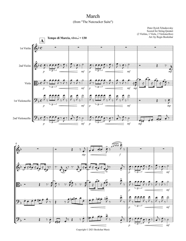 March (from "The Nutcracker Suite") (F) (String Quintet - 2 Violins, 1 Viola, 2 Cellos) (arr. Regis Bookshar)