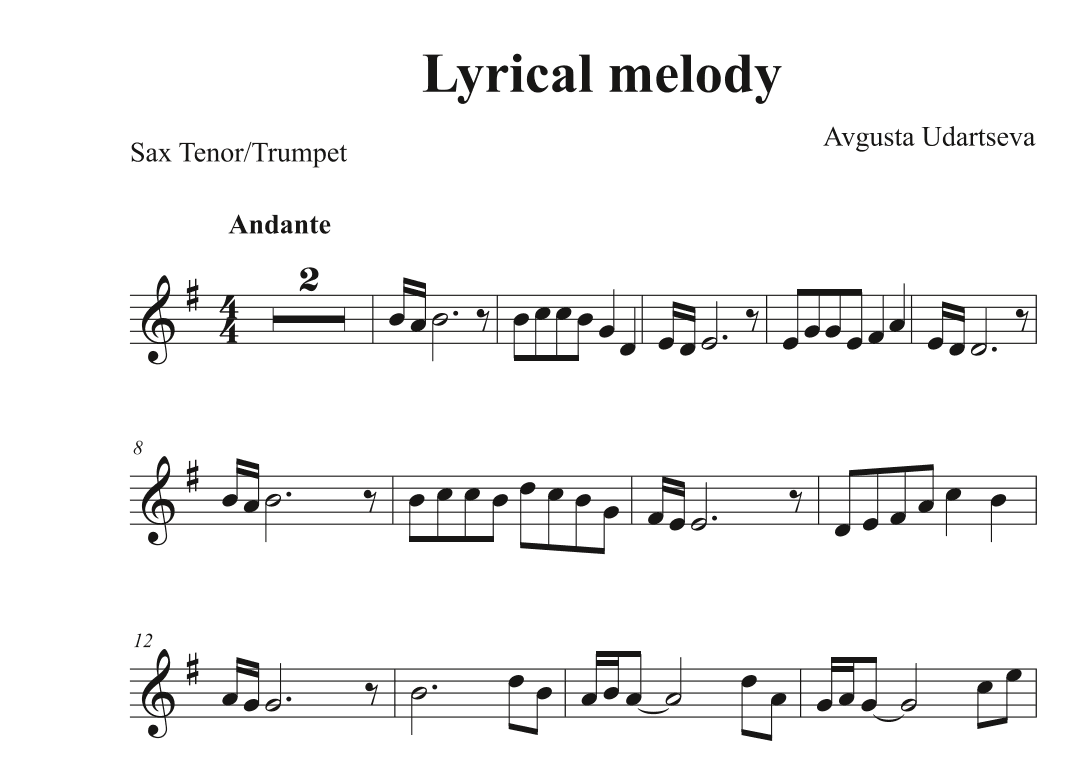 Lyrical Melody - Sax Tenor/Trumpet - with Pano Mp3