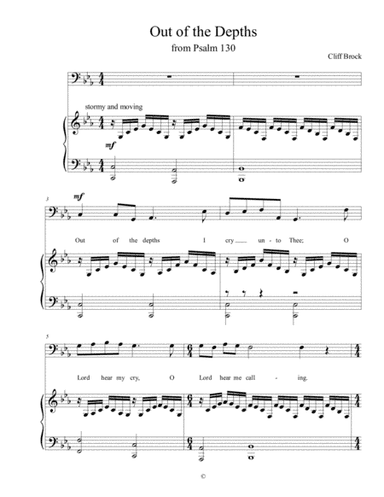 Out of the Depths (Psalm 130) SATB (+ violin) (arr. Clifford Brock)