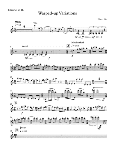 Warped-up Variations for Clarinet, Violin and Piano - Instrumental Parts