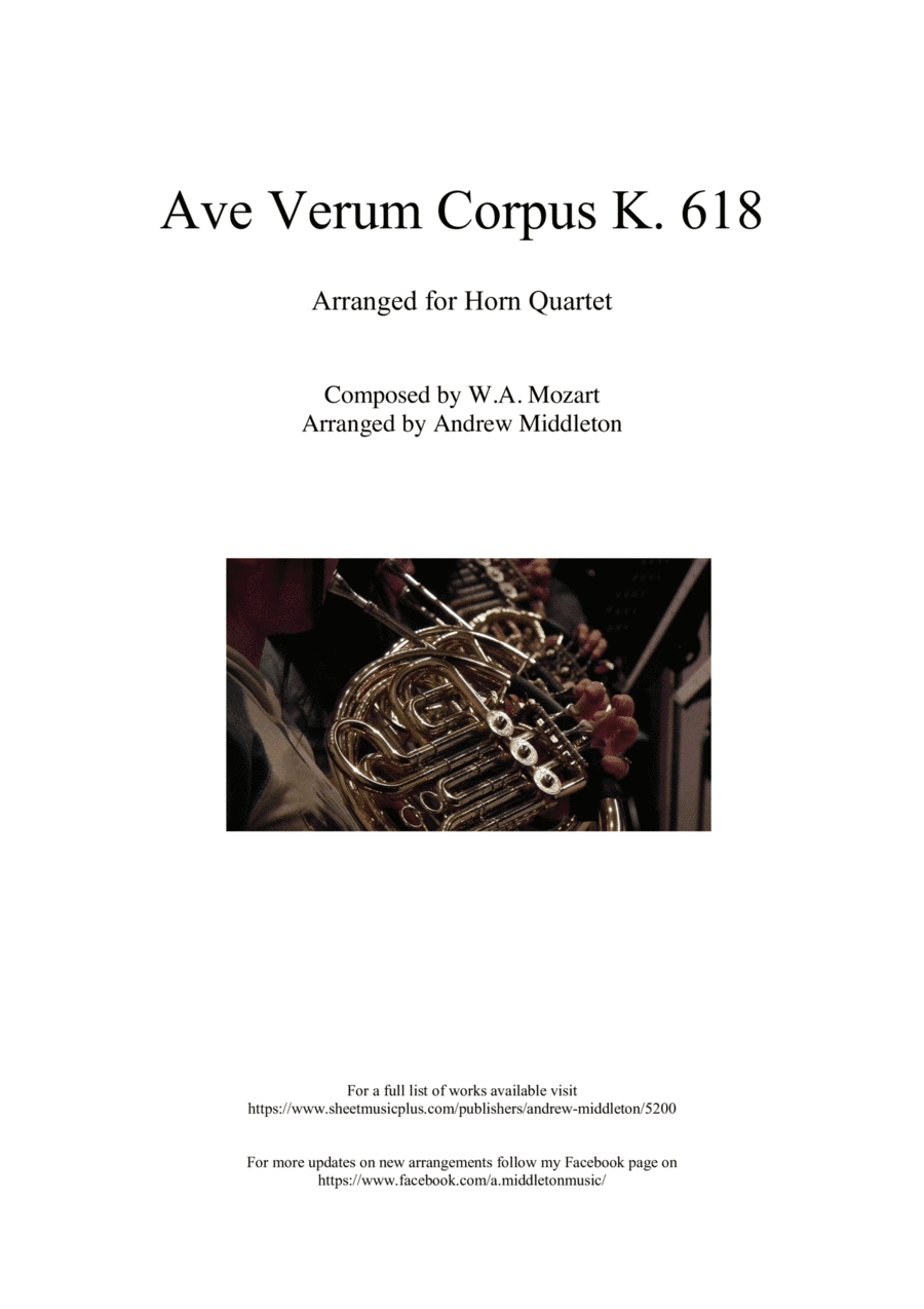 Ave Verum Corpus K. 618 arranged for Horn Quartet (arr. Andrew Middleton)