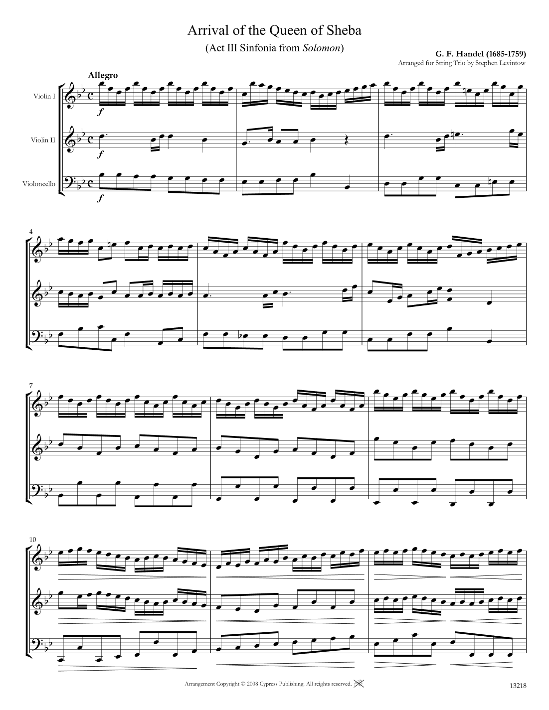 Arrival of the Queen of Sheba (arr. Stephen Levintow)