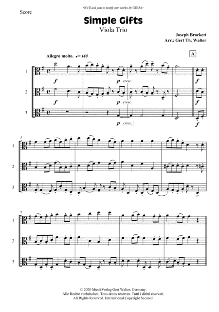 Simple Gifts (arr. Gert Th. Walter)