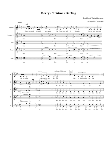 Merry Christmas, Darling (arr. Corey M Axler)