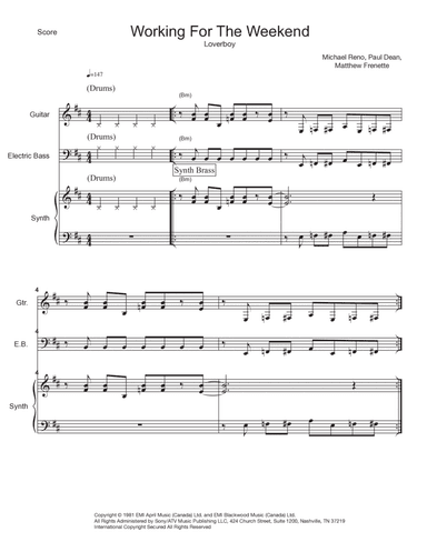 Working For The Weekend (arr. Mark McCarron)