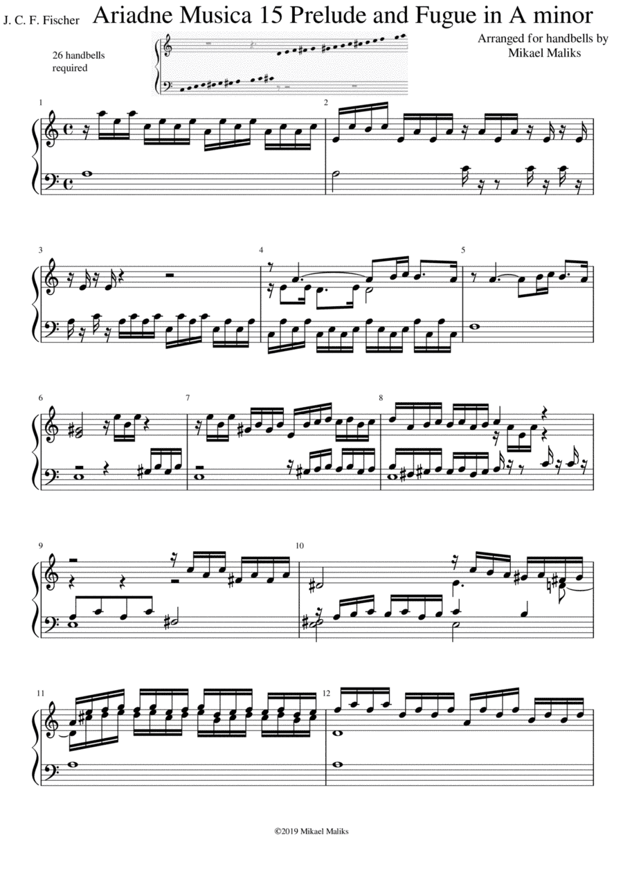 Ariadne Musica 15 - Prelude and Fugue in A minor
