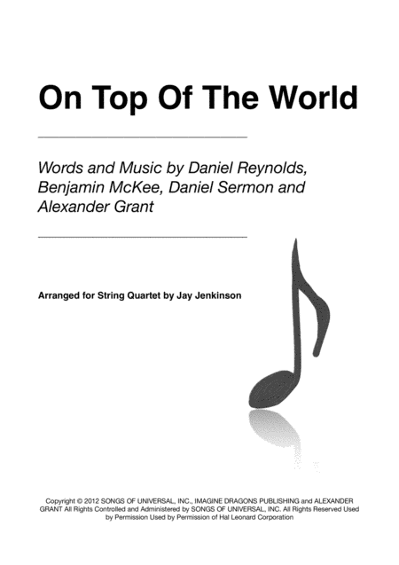 On Top Of The World (arr. Jay Jenkinson)