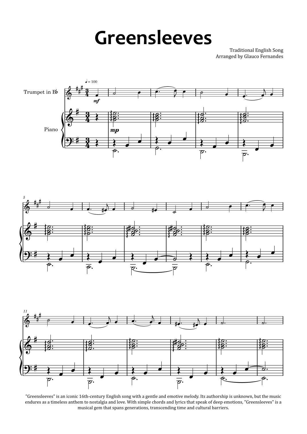 Greensleeves (arr. Glauco Fernandes)