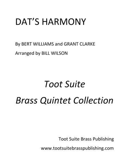 Dat's Harmony (arr. Bill Wilson)