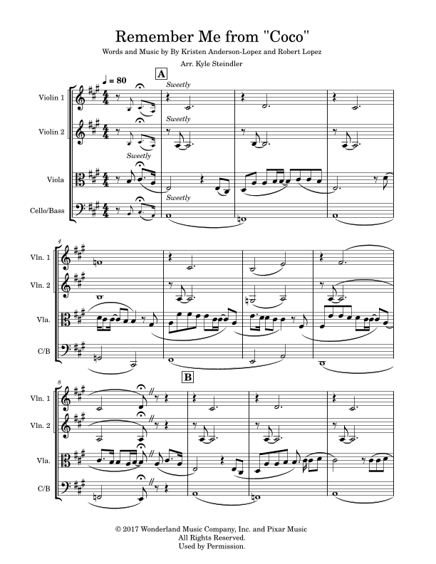 Remember Me (lullaby) (arr. Kyle Steindler)