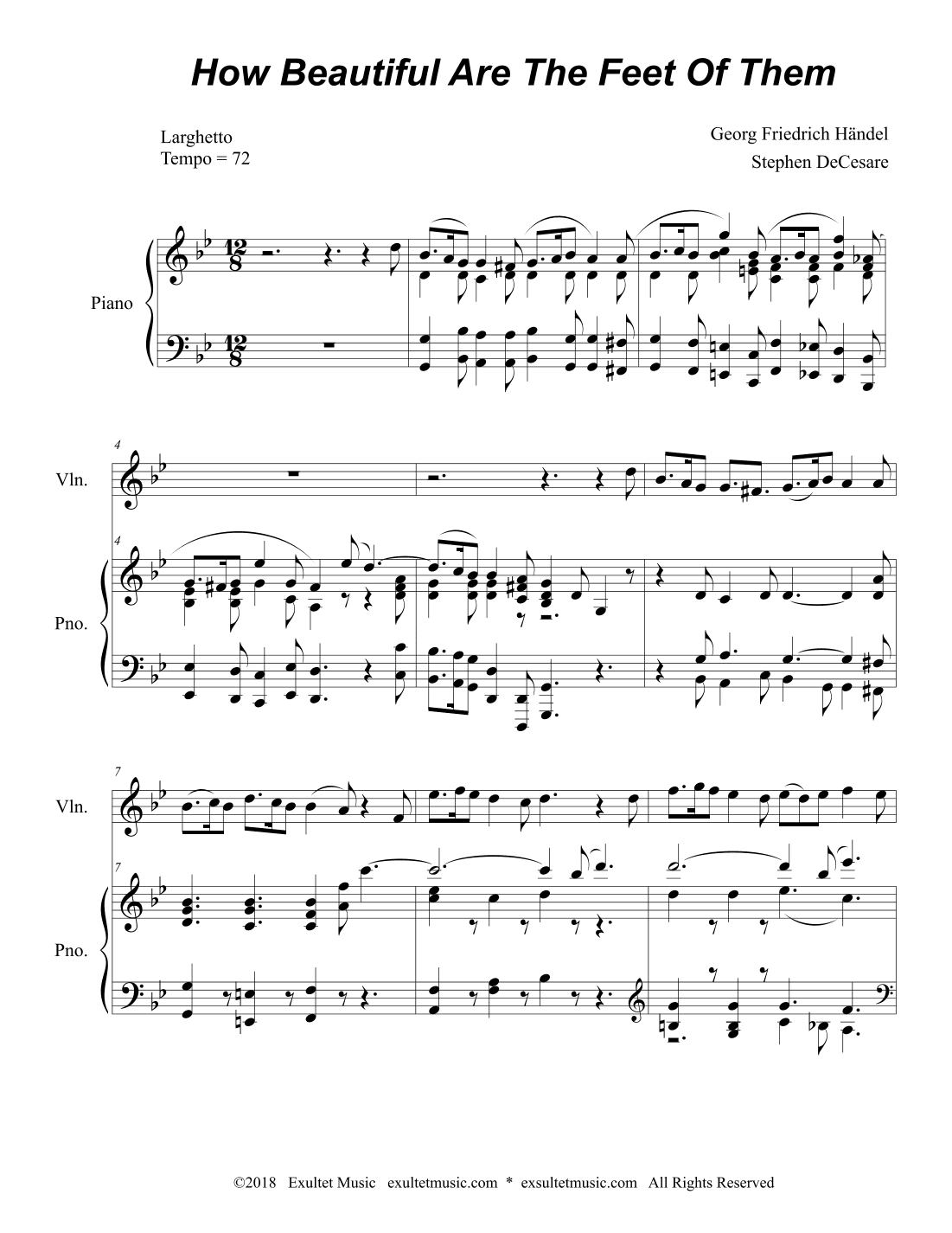How Beautiful Are The Feet Of Them (Violin solo and Piano) (arr. Stephen DeCesare)