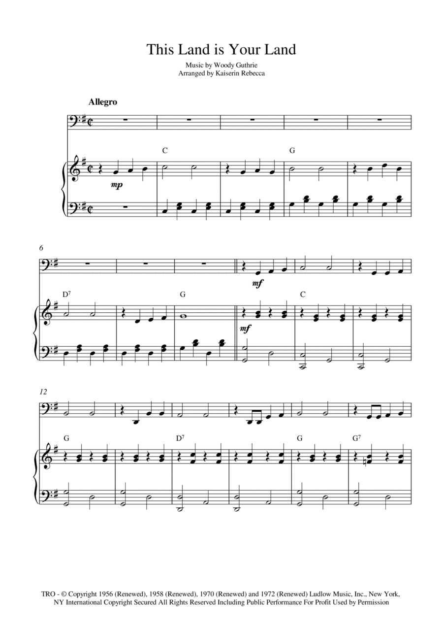 This Land Is Your Land (arr. Kaiserin Rebecca)