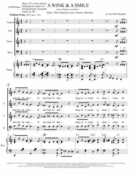 A Wink And A Smile (arr. Paul Hemmer)