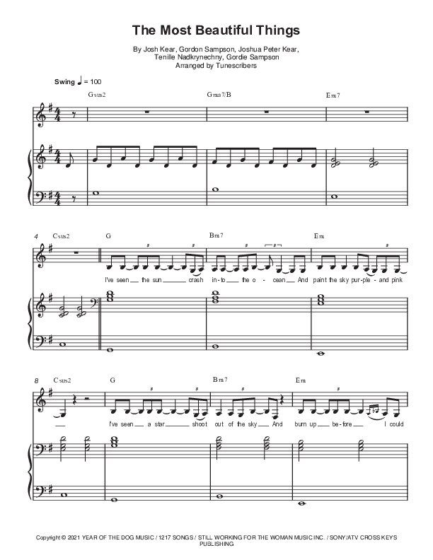 The Most Beautiful Things (arr. Tunescribers)