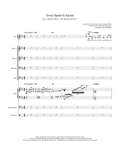 Every Sperm Is Sacred (arr. David Maddux)