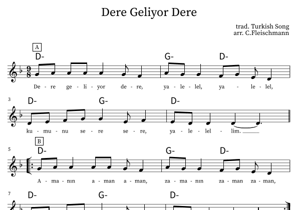 Dere Geliyor Dere (arr. Christoph Fleischmann)