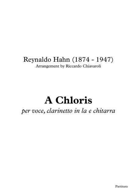 A Chloris (arr. Riccardo Chiavaroli)
