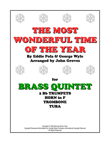The Most Wonderful Time Of The Year (arr. John Groves)