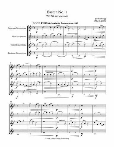 Easter No 1 (SATB sax quartet)