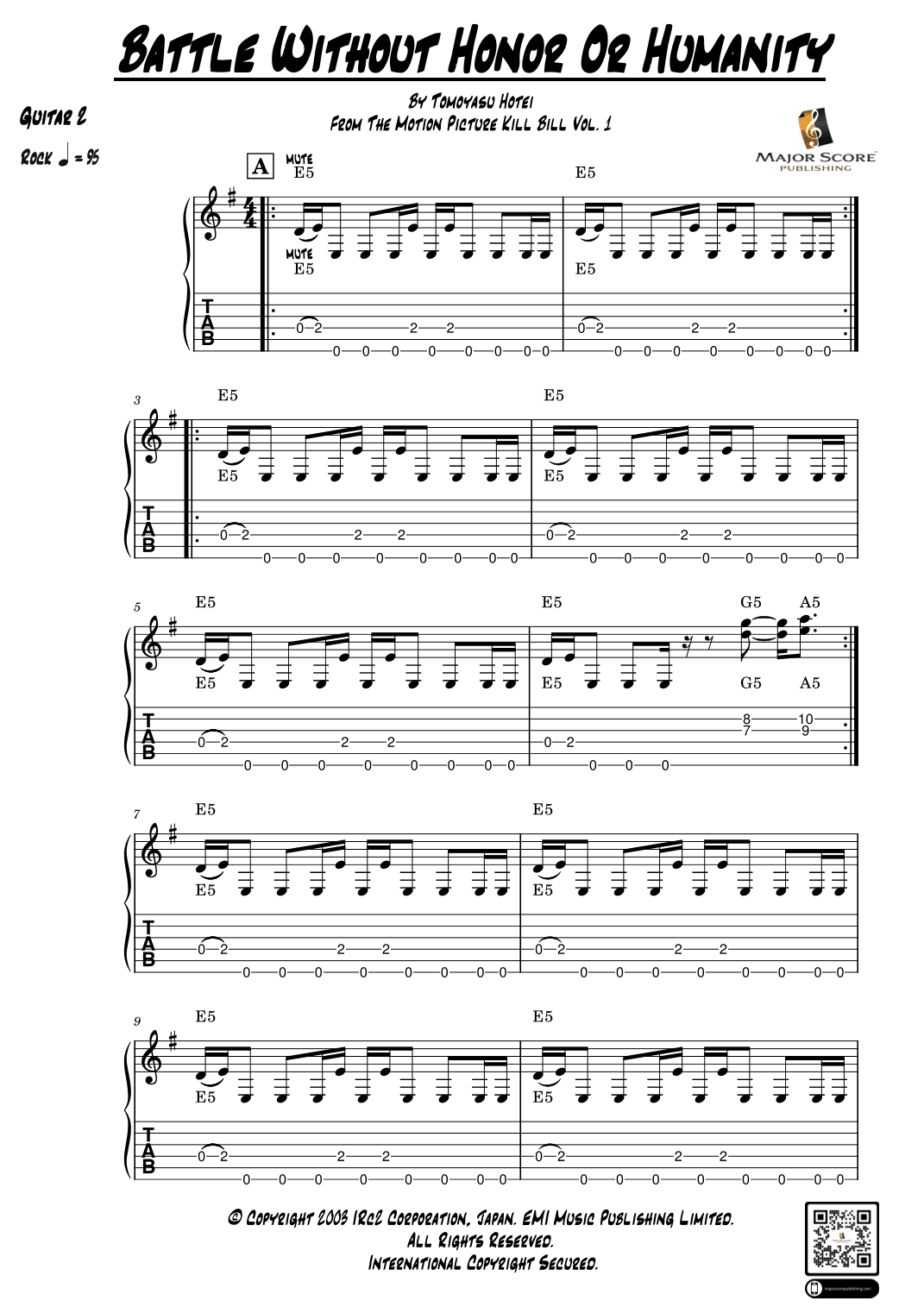 Battle Without Honor Or Humanity (arr. MAJOR SCORE PUBLISHING TM.)