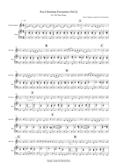 2 Christmas Favourites for Alto Saxophone and Piano (volume two) (arr. David Burndrett)