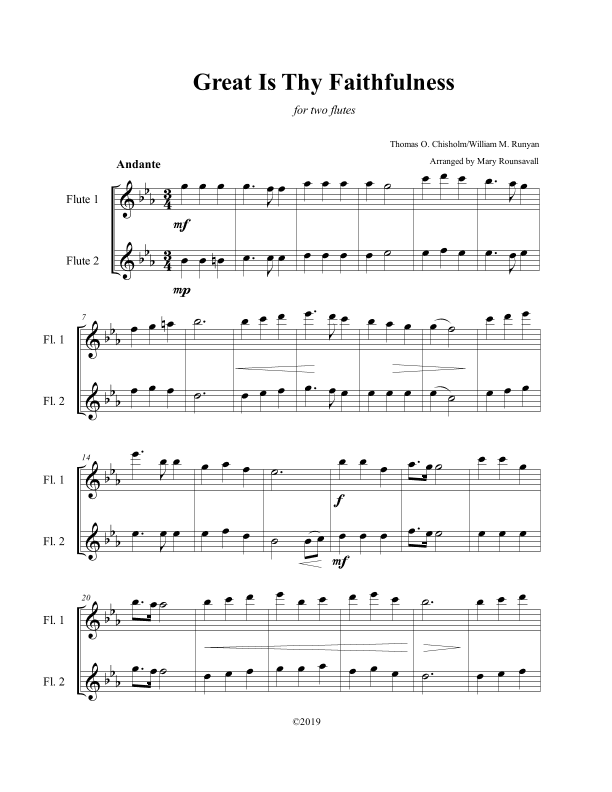 Great Is Thy Faithfulness (arr. Mary Rounsavall)