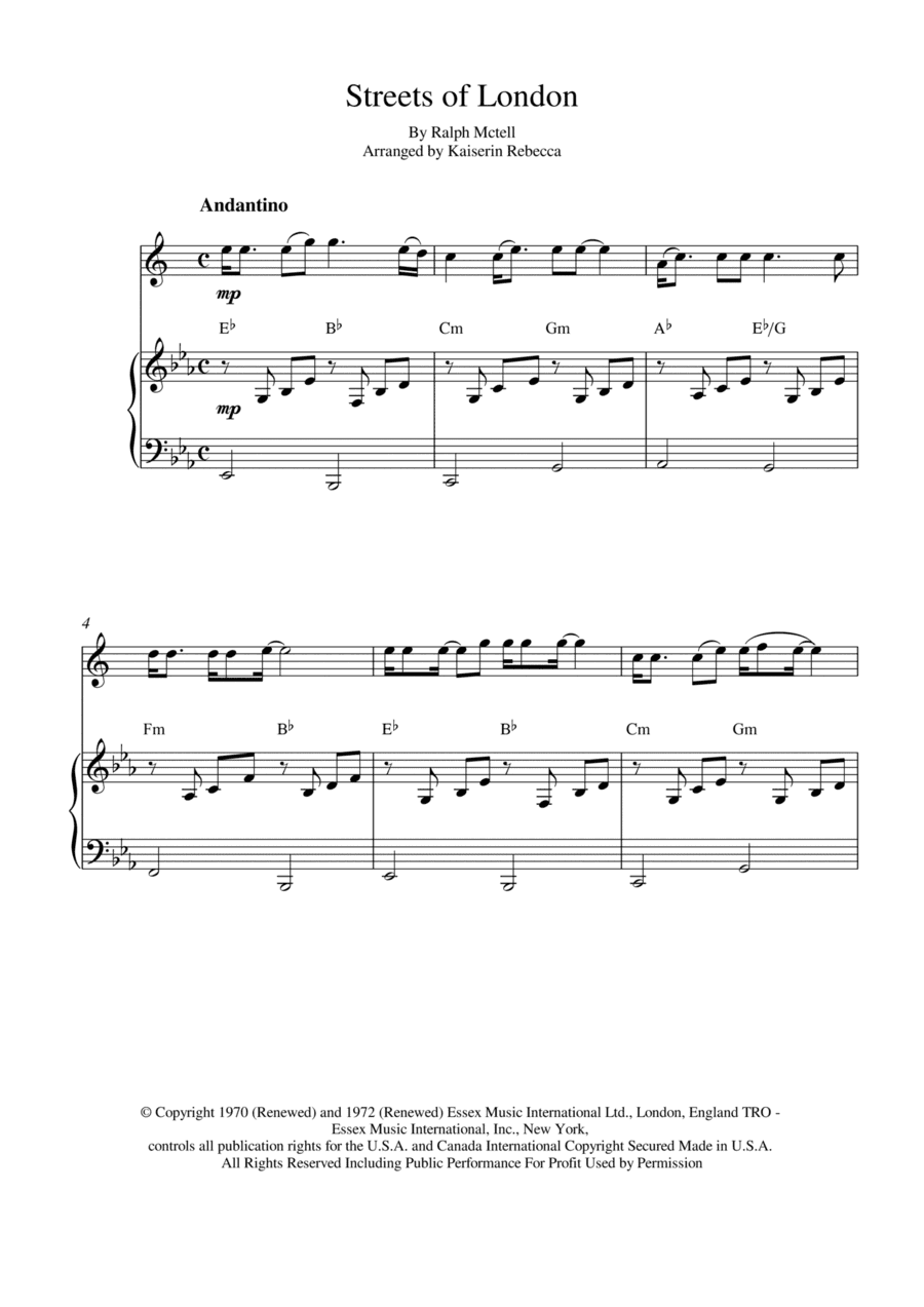 Streets Of London (arr. Kaiserin Rebecca)