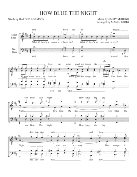 How Blue The Night (arr. Manoj Padki)