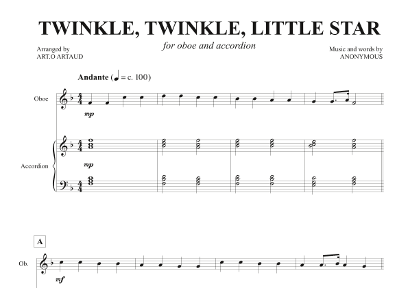 Twinkle Twinkle Little Star (arr. Art.o Artaud)