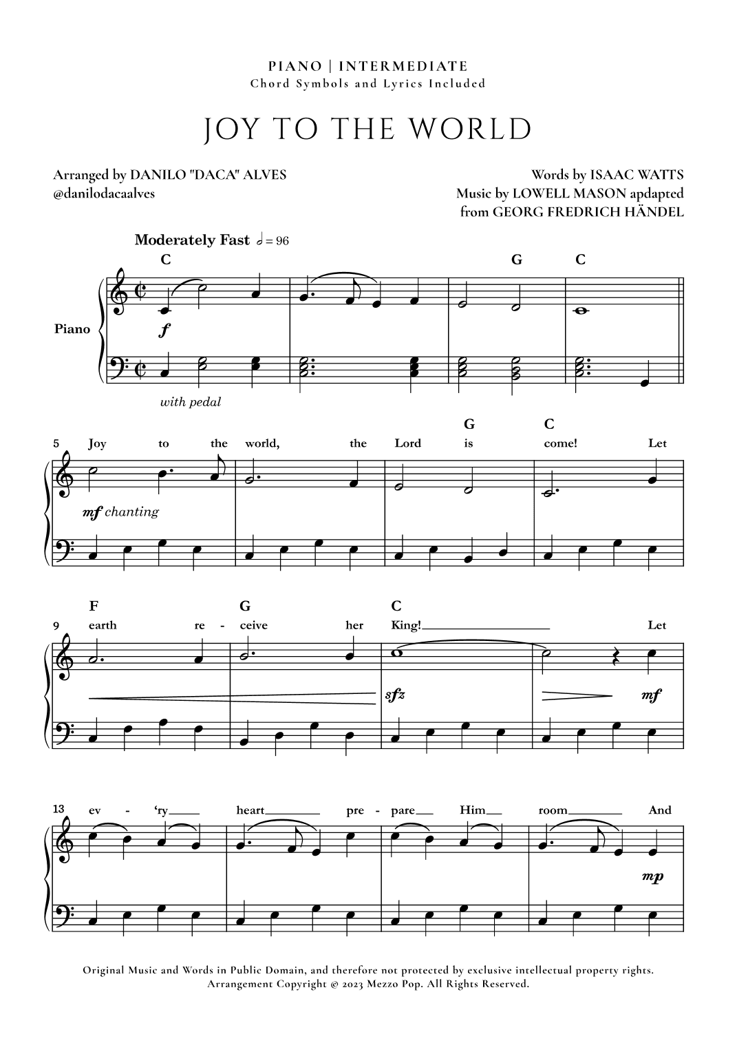 Joy to the World (arr. Danilo "Daca" Alves)