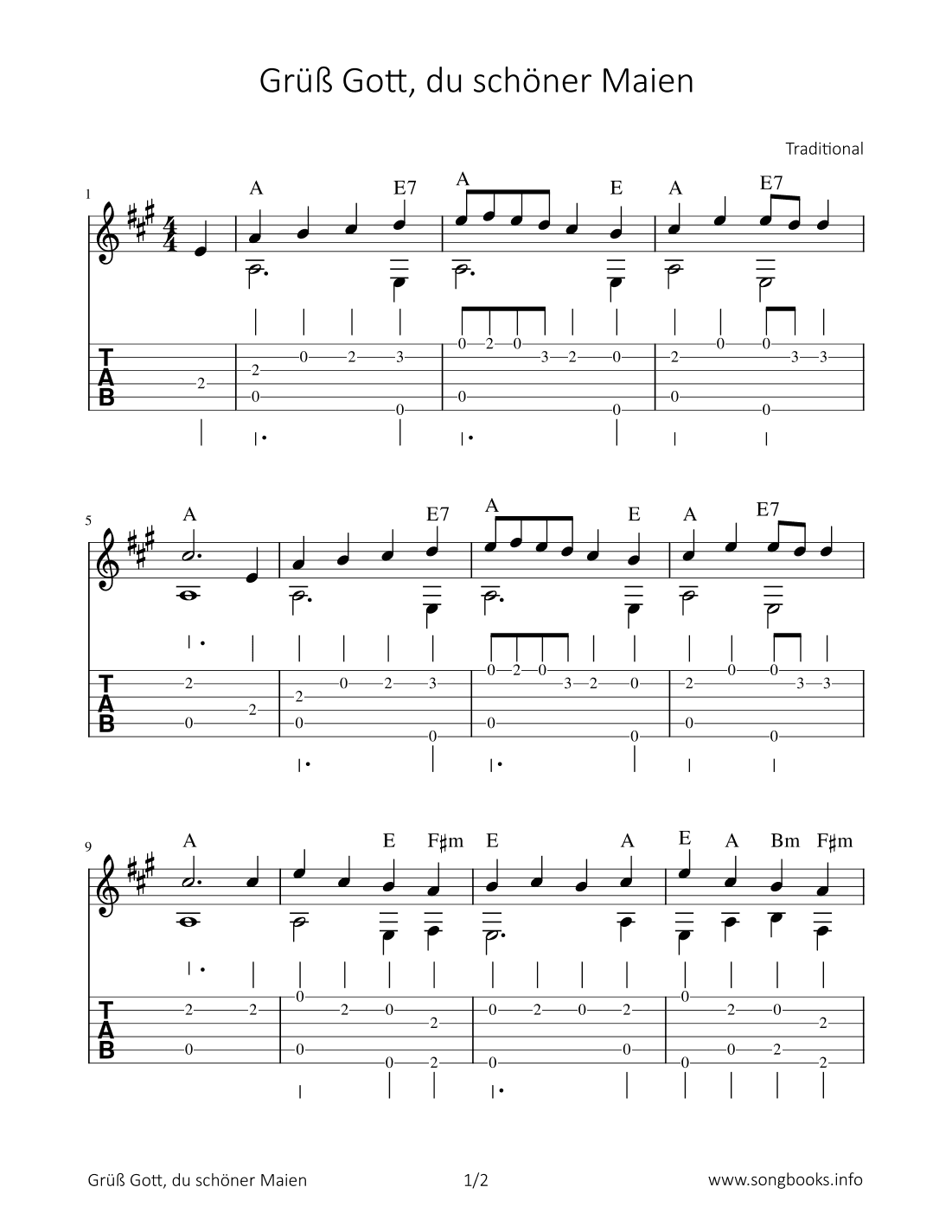 Grüß Gott, du schöner Maien (arr. Bettina Schipp)