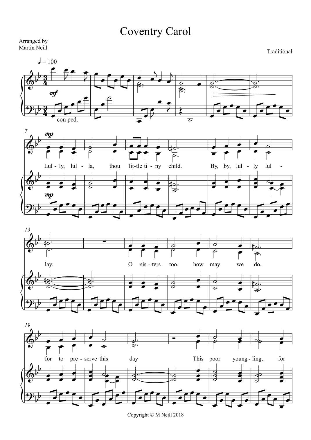 Coventry Carol (arr. Martin Neill)