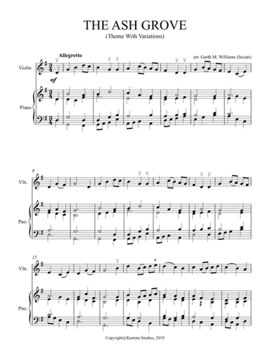 VARIATIONS ON THE FOLK TUNE "THE ASH GROVE" FOR VIOLIN AND PIANO