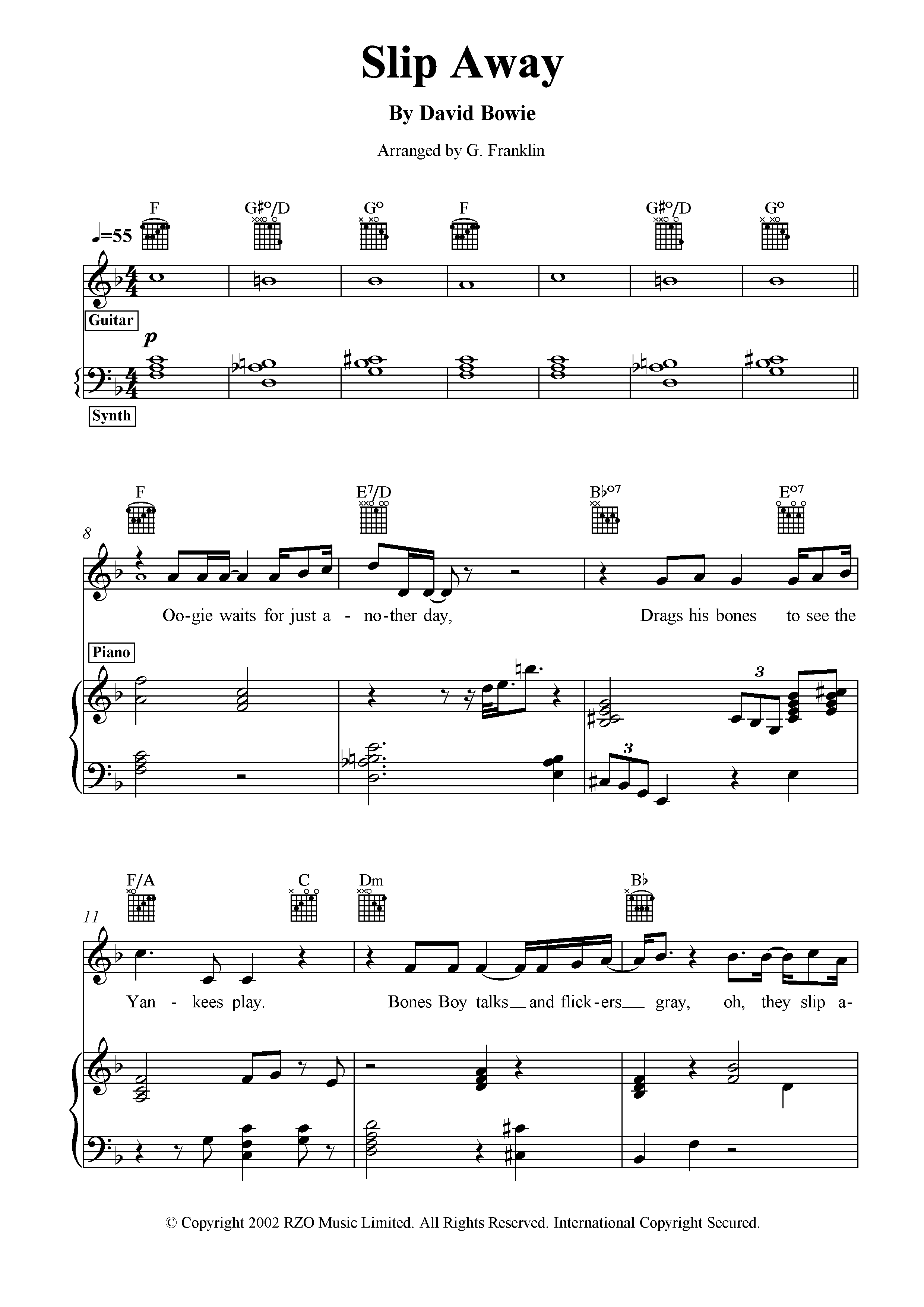 Slip Away (arr. G. Franklin)