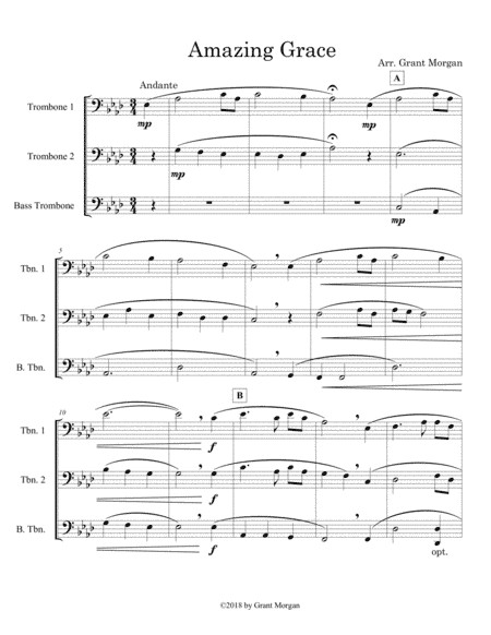Amazing Grace - Trombone Trio (arr. Grant Morgan)
