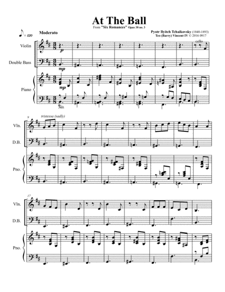 6 Romances, Op.38: III. Amid the Din of the Ball (arr. Teo Barry Vincent)