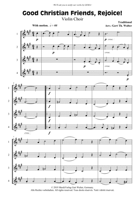 Good Christian Friends, Rejoice! (arr. Gert Th. Walter)