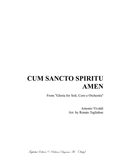 CUM SANCTO SPIRITU - AMEN - From "Gloria - RV 589 - Vivaldi" - For SATB Choir and Piano/Organ (arr. Renato Tagliabue)