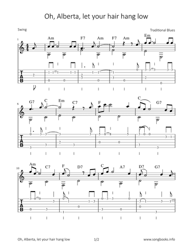 Oh, Alberta, let your hair hang low (arr. Bettina Schipp)