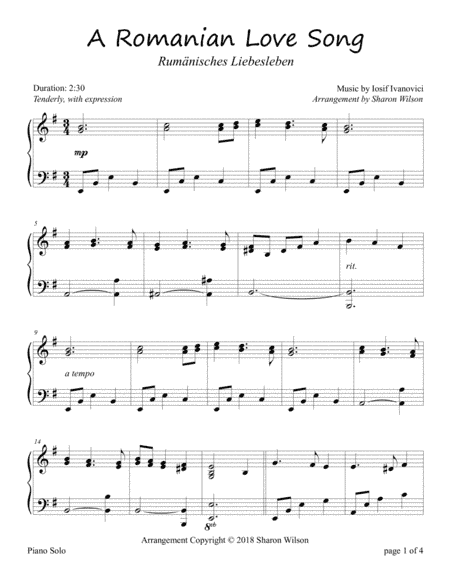 A Romanian Love Song ~ Rumänisches Liebesleben (arr. Sharon Wilson)