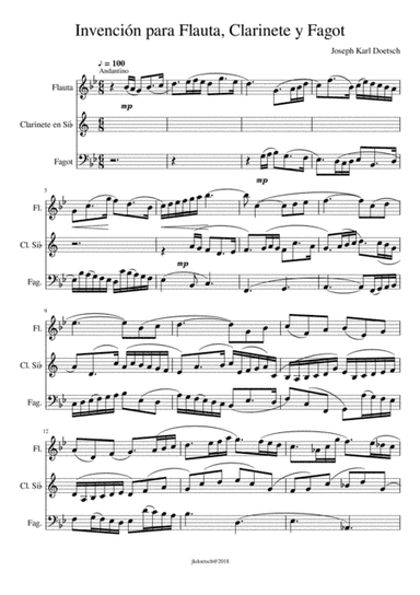 INVENCIÓN PARA FLAUTA, CLARINETE Y FAGOT